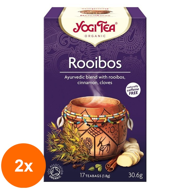 Set 2 x Ceai Bio Rooibos, Yogi Tea, 17 Plicuri, 30.6 g