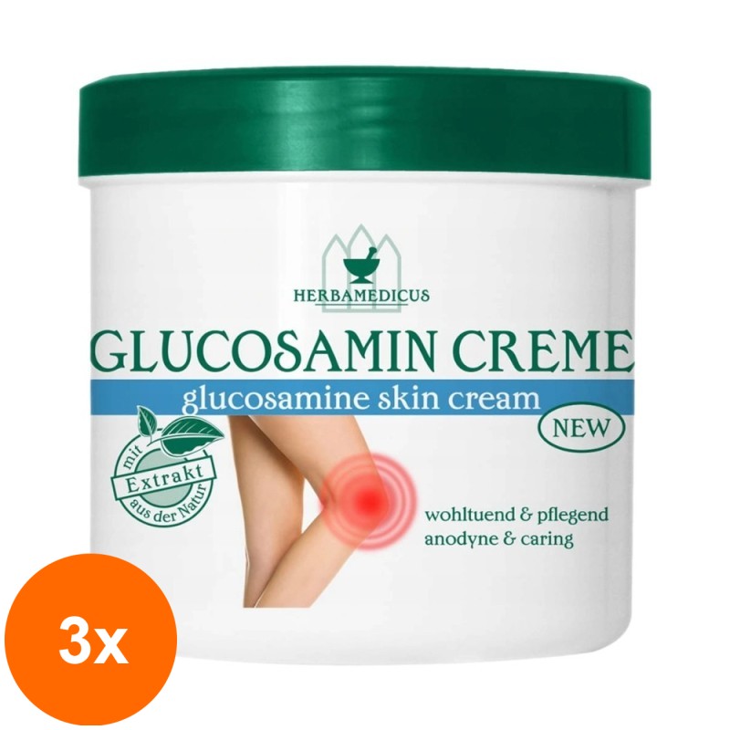 Set 3 x Crema de Corp Glucosamin, Herbamedicus, 250 ml