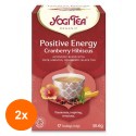 Set 2 x Ceai Bio Energie Pozitiva cu Merisor si Hibiscus, Yogi Tea, 17 Plicuri, 30.6 g