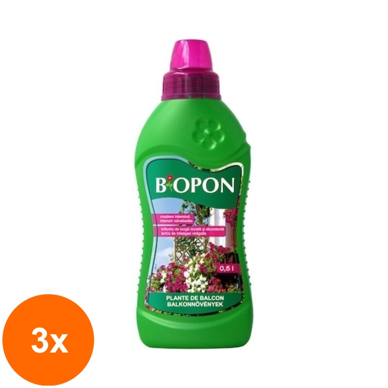 Set 3 x Ingrasamant pentru Plante de Balcon Biopon 0.5 l