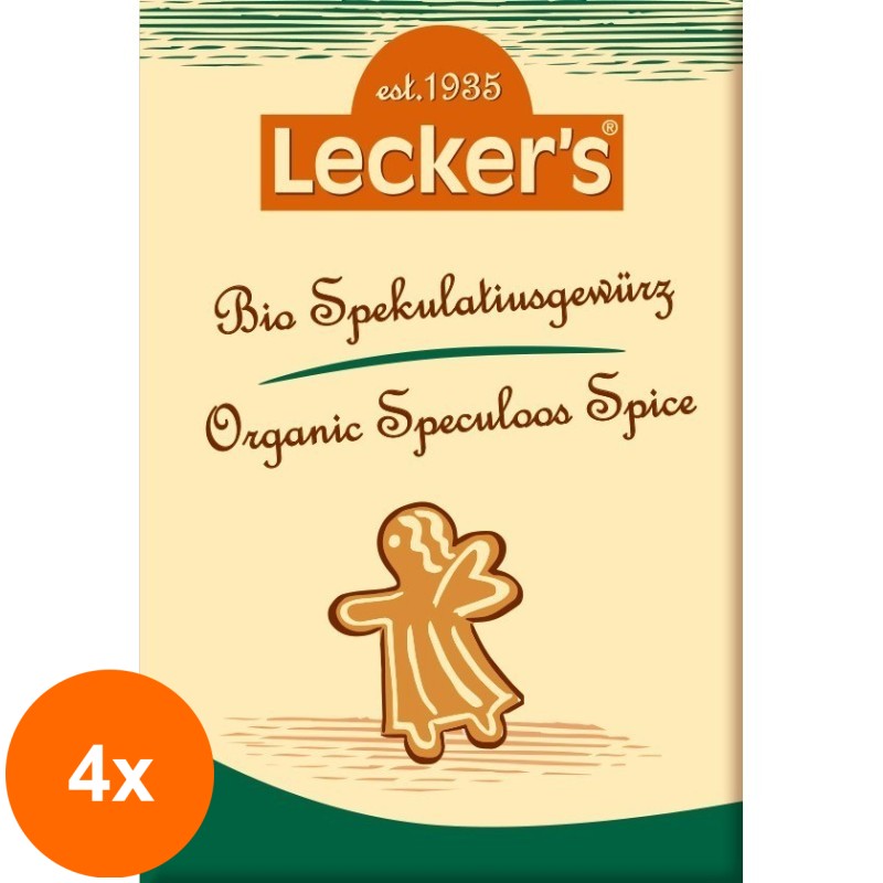Set 4 x Condiment Bio pentru Biscuiti de Craciun, Lecker`s, 16 g