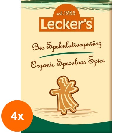 Set 4 x Condiment Bio pentru Biscuiti de Craciun, Lecker`s, 16 g...