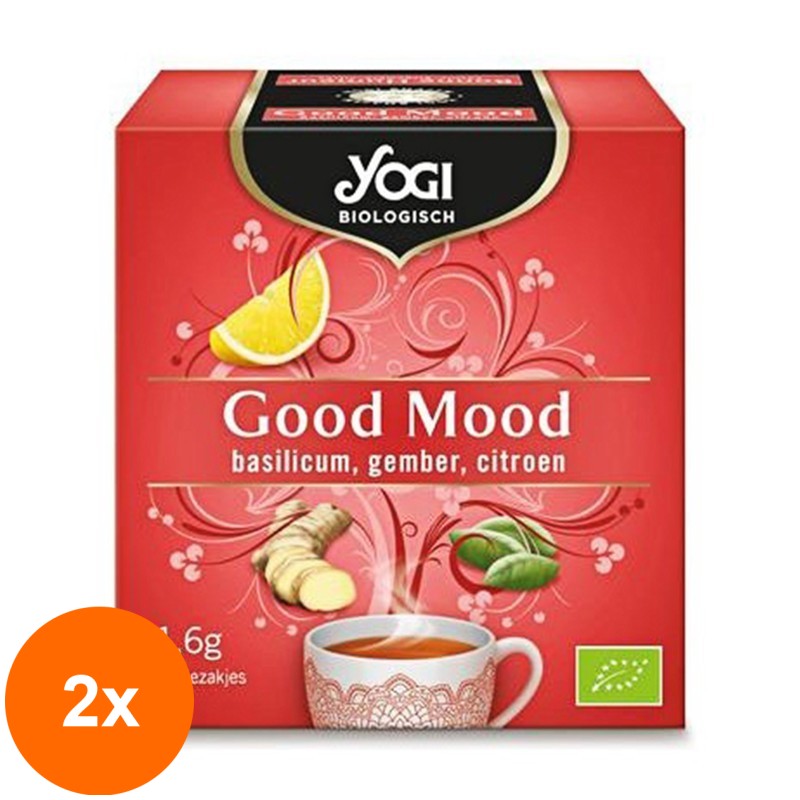 Set 2 x Ceai Bio Buna Dispozitie, Yogi Tea, 12 Plicuri, 21.6 g