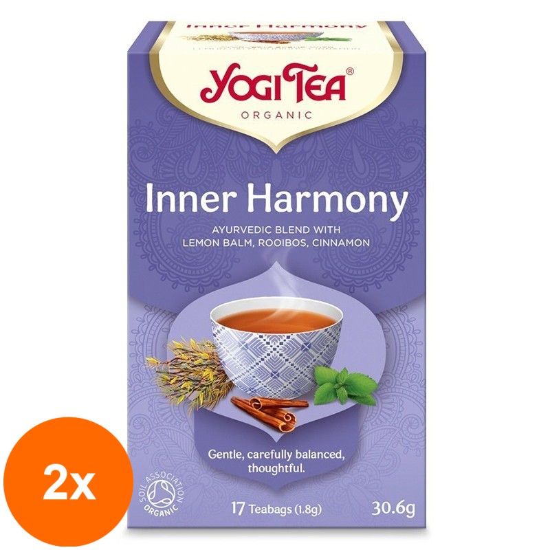 Set 2 x Ceai Bio Armonie Interioara, Yogi Tea, 17 Plicuri, 30.6 g