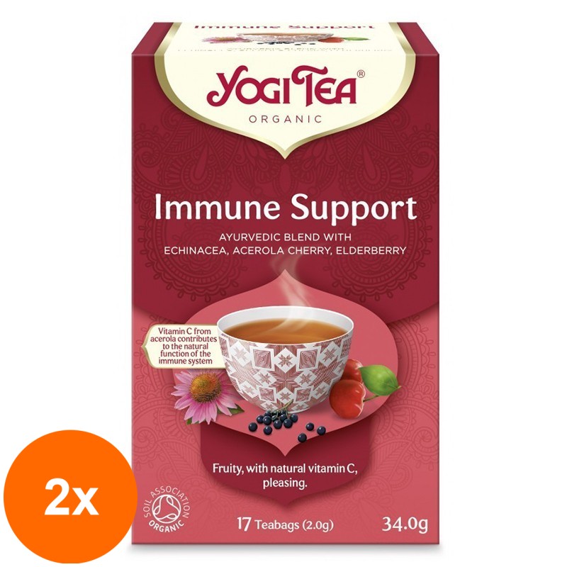Set 2 x Ceai Bio Sprijin Imunitar, Yogi Tea, 17 Plicuri, 34 g