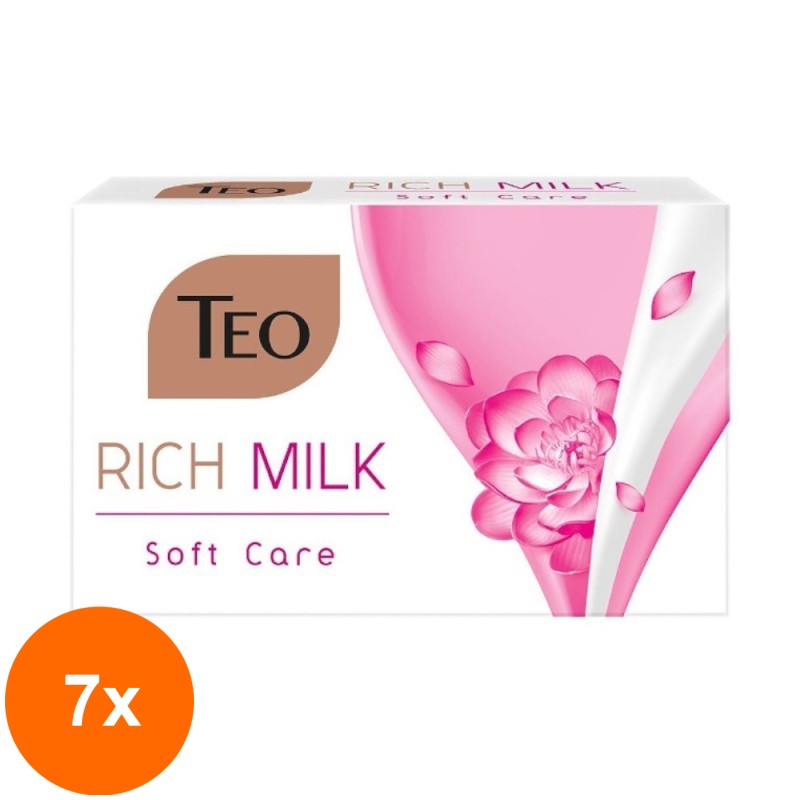 Set 7 x Sapun Teo Rich Milk Soft Care, 90 g