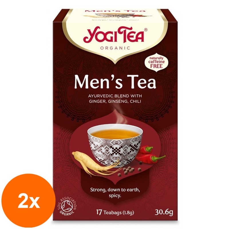 Set 2 x Ceai Bio pentru Barbati, Yogi Tea, 17 Plicuri, 30.6 g