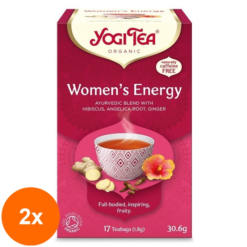 Set 2 x Ceai Bio Energie pentru Femei, Yogi Tea, 17 Plicuri, 30.6 g
