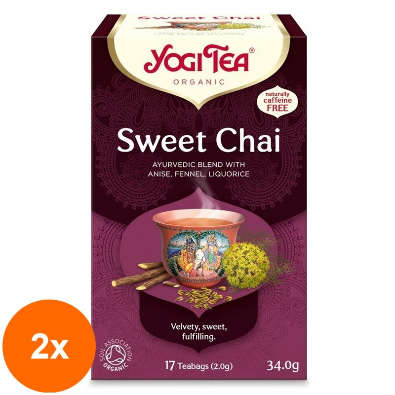 Set 2 x Ceai Bio Dulce, Yogi Tea, 17 Plicuri, 30.6 g