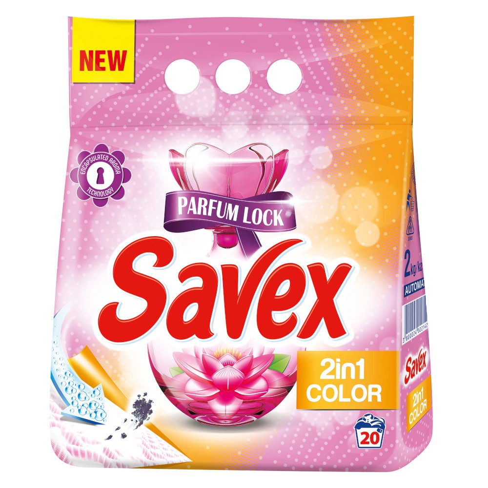 Detergent Automat Savex 2 in 1 Color, 20 Spalari, 2 Kg