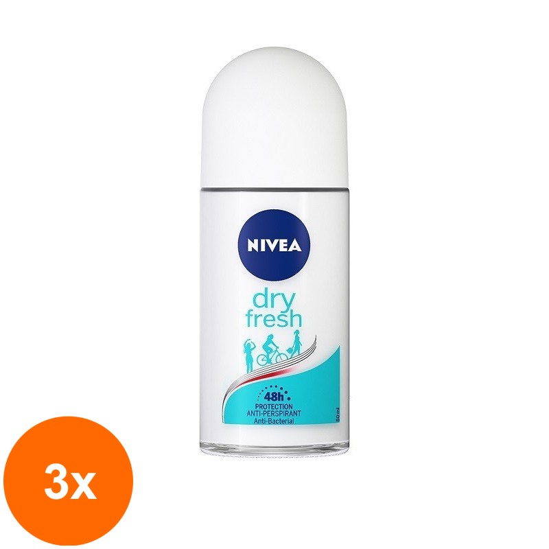 Set 3 x Deodorant Roll-On Dry Fresh Nivea Deo 50 ml