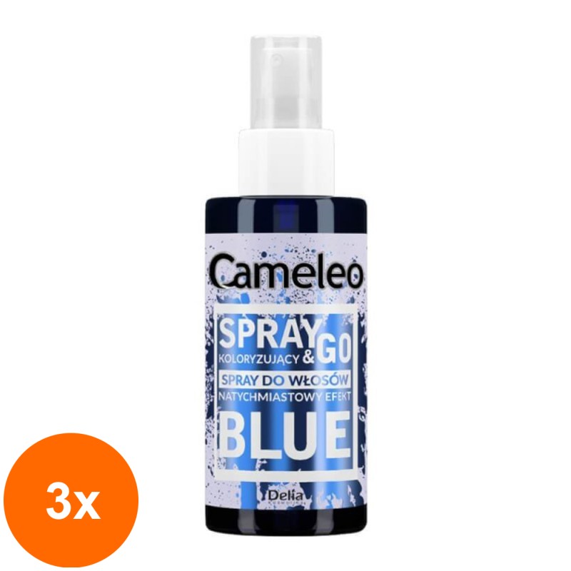 Set 3 x Spray Nuantator Cameleo Delia Spray & Go Blue, Albastru, 150 ml