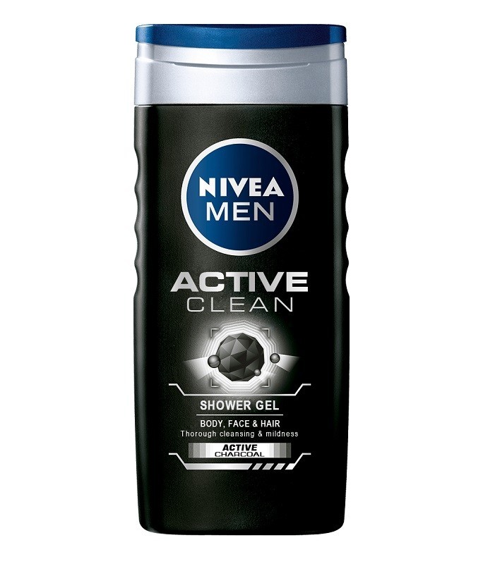Set 3 x Gel de Dus Nivea Men Active Clean, cu Carbune Activ, 250 ml