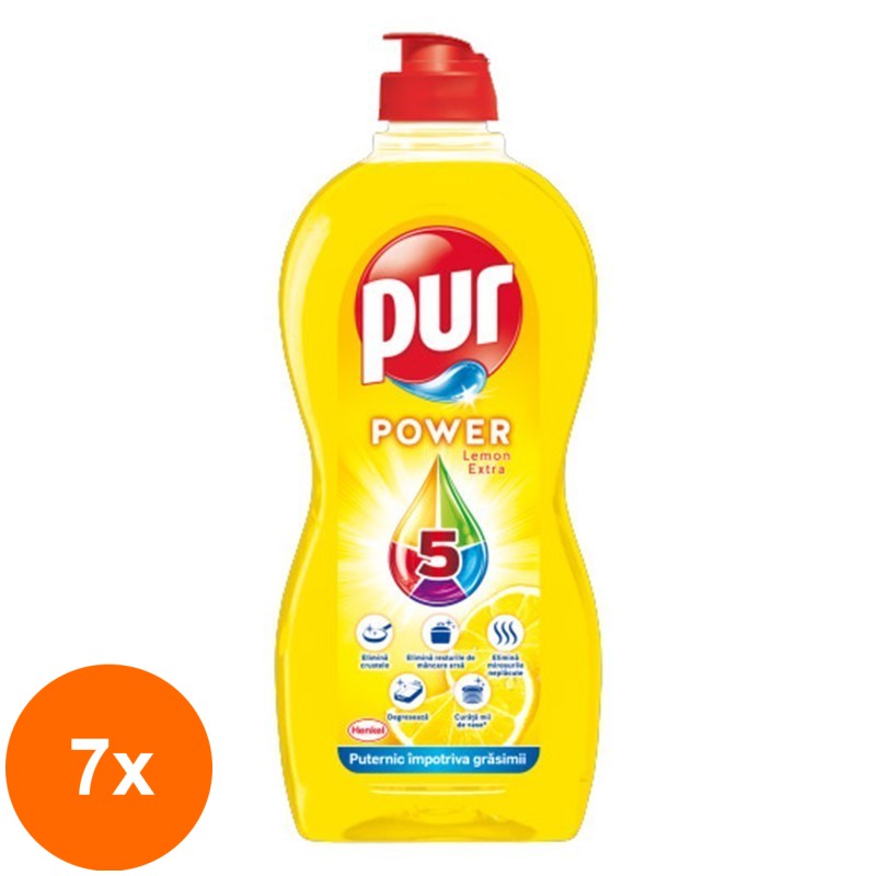 Set 7 x Detergent de Vase Pur Lemon, 450 ml