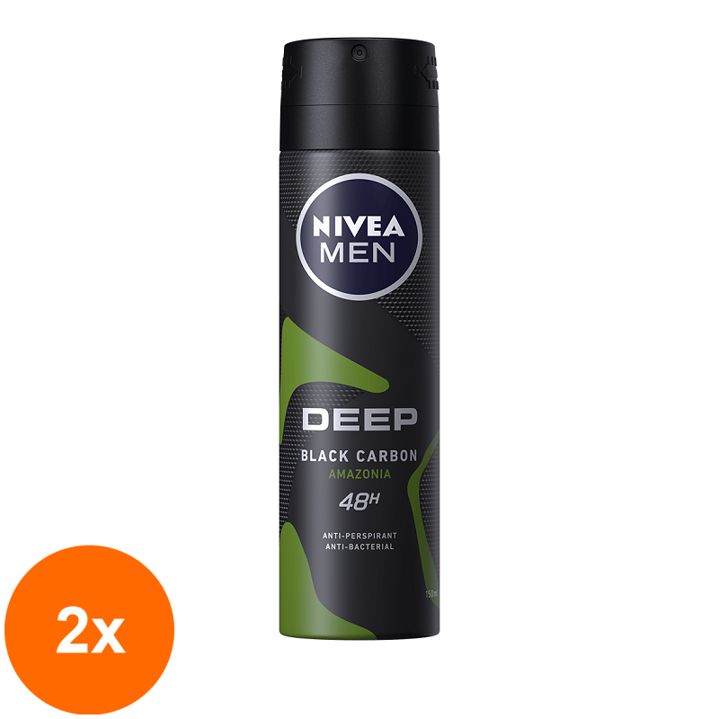Set 2 x Deodorant Spray Men Deep Amazonia Nivea Deo 150ml