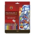 Set 48 Creioane Colorate Polycolor + Ascutitoare +  2 Creioane Grafit