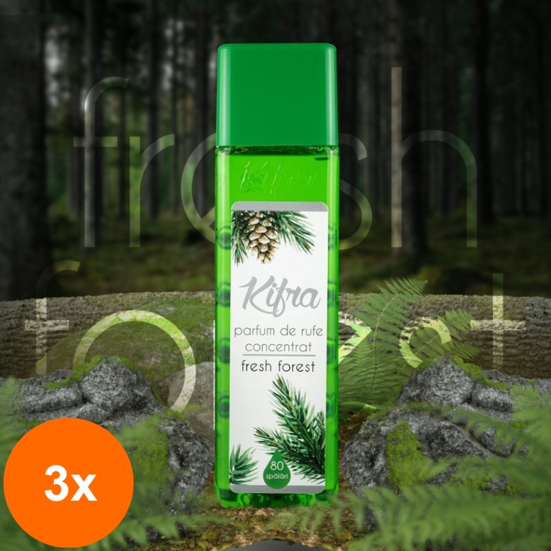 Set 3 x Parfum de Rufe Kifra Fresh Forest, 80 Spalari, 200 ml