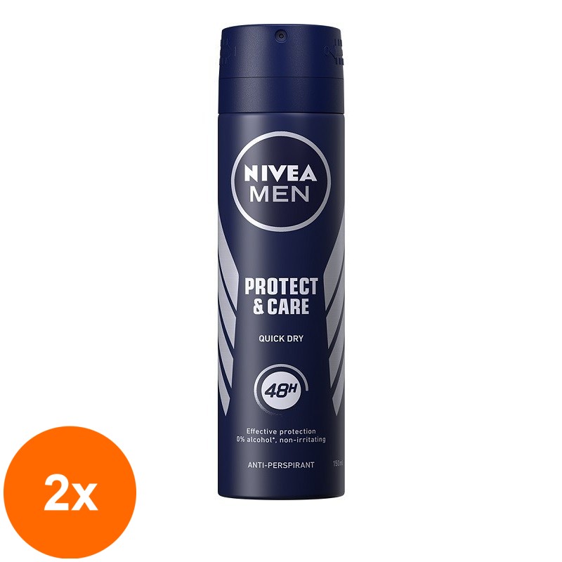 Set 2 x Deodorant Spray Men Protect & Care Nivea Deo 150ml