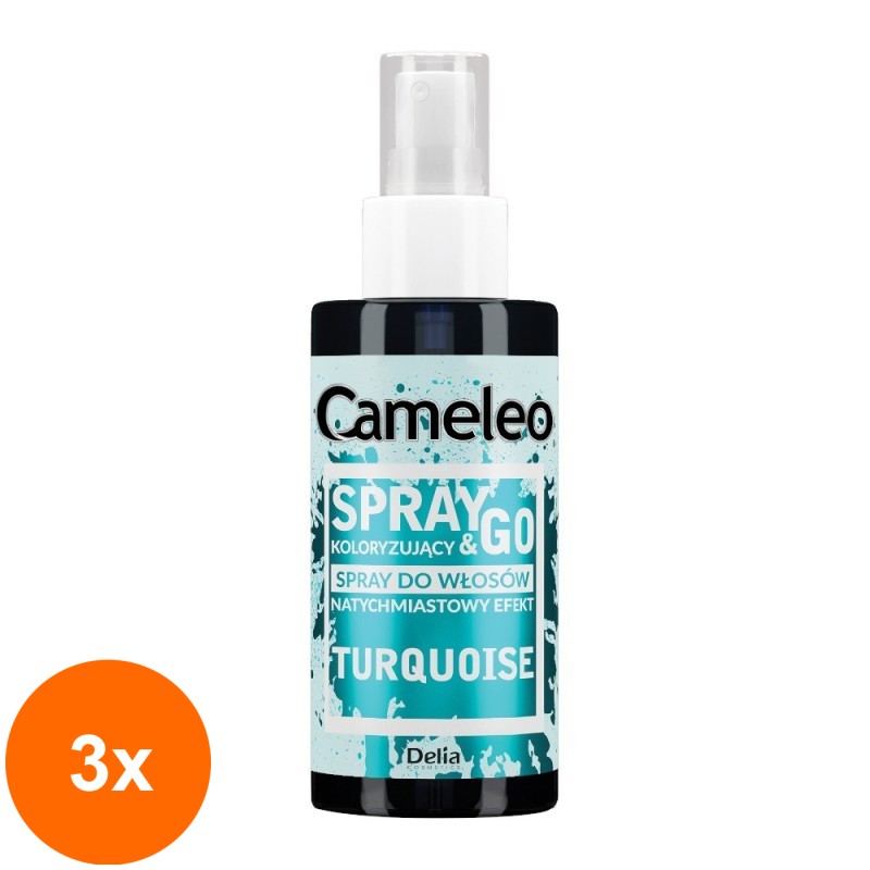Set 3 x Spray Nuantator Cameleo Delia Spray & Go Turquoise, Turcoaz, 150 ml
