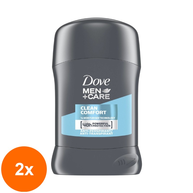 Set 2 x Deodorant Antiperspirant Stick Dove Men Clean Comfort, pentru Barbati, 50 ml