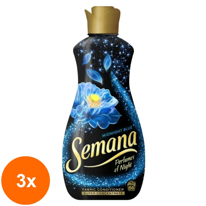 Set 3 x Balsam de Rufe Superconcentrat Semana Perfumes of Night Midnight Blue, 66 Spalari, 1.65 l