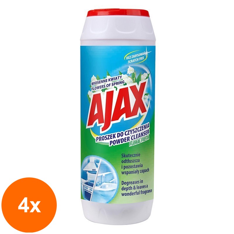 Set 4 x Praf de Curatat Ajax Spring, 450 g