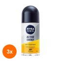 Set 3 x Deodorant Antiperspirant Roll-On Nivea Men Active Energy, 50 ml