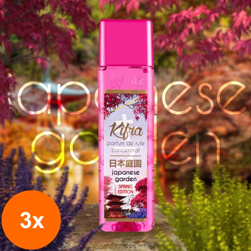 Set 3 x Parfum de Rufe Kifra Japanese Garden, 80 Spalari, 200 ml
