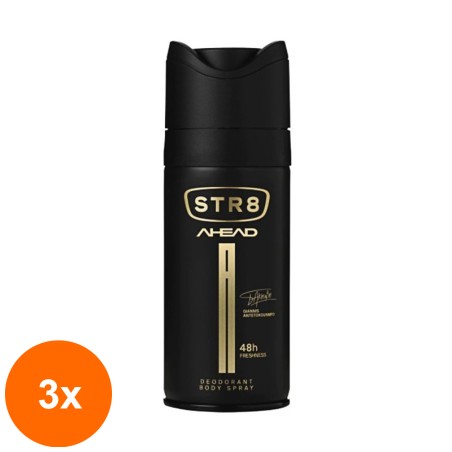 Set 3 x Deodorant Natural Spray Str8 Ahead, Barbati, 150 ml...