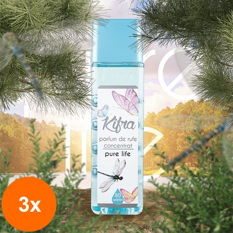 Set 3 x Parfum de Rufe Kifra Pure Life, 80 Spalari, 200 ml
