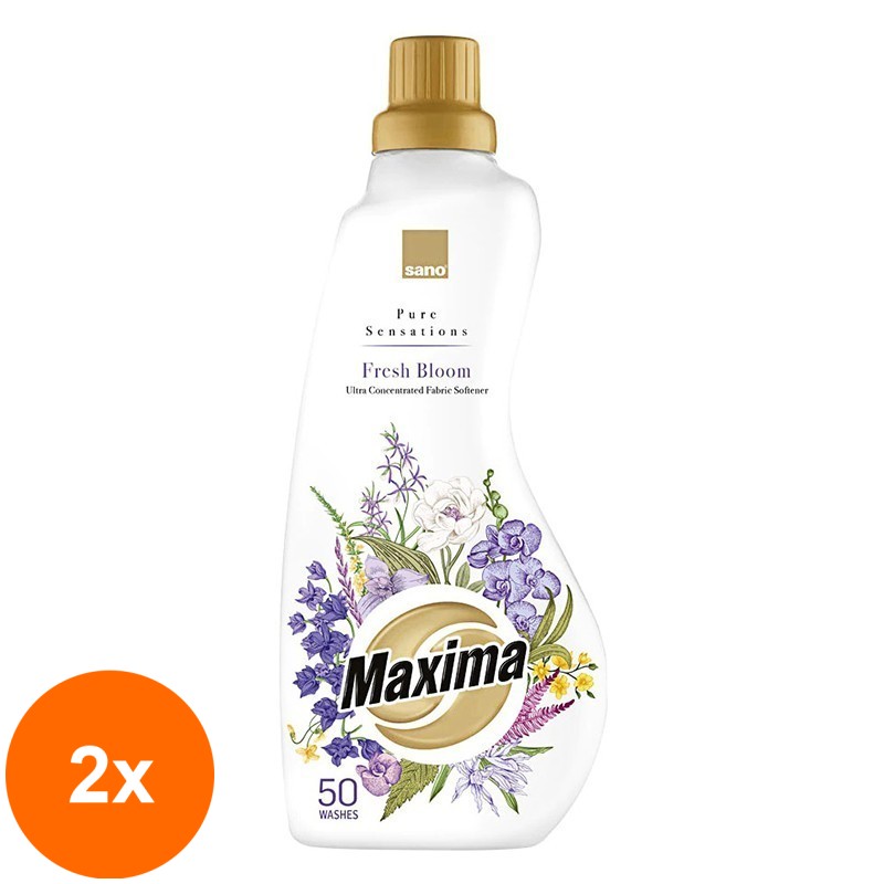 Set 2 x Balsam de Rufe Ultra Concentrat Sano Maxima Fresh Bloom, 50 Spalari, 1 l