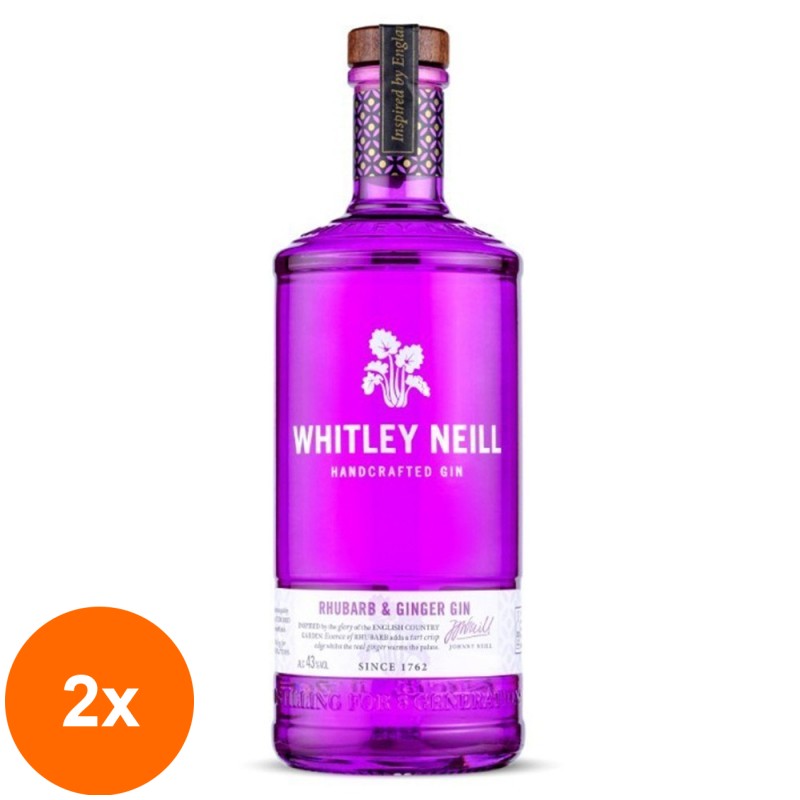 Set 2 x Whitley Neill - Gin Rhubarb & Ginger 43% Alc 0.7l