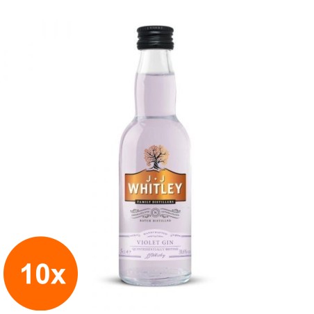 Set 10 x Gin Jj Whitley, Violet Gin, 38.6% Alcool, Miniatura, 0.05 l...