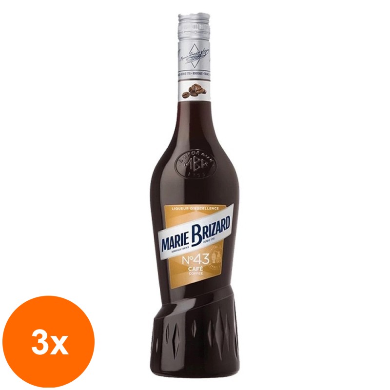 Set 3 x Lichior de Cafea Marie Brizard 20% Alcool, 0.7 l