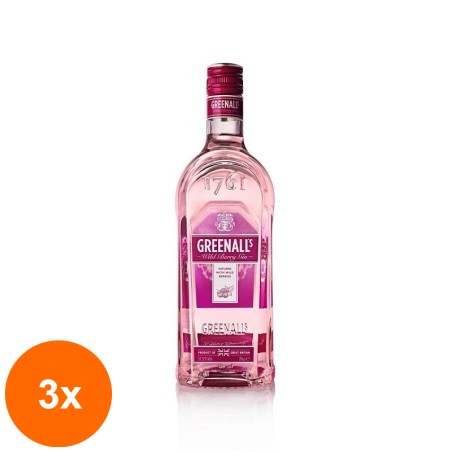 Set 3 x Gin Qnt Greenalls, Fructe de Padure, Wild Berry Gin, 37.5% Alcool, 0.7 l...