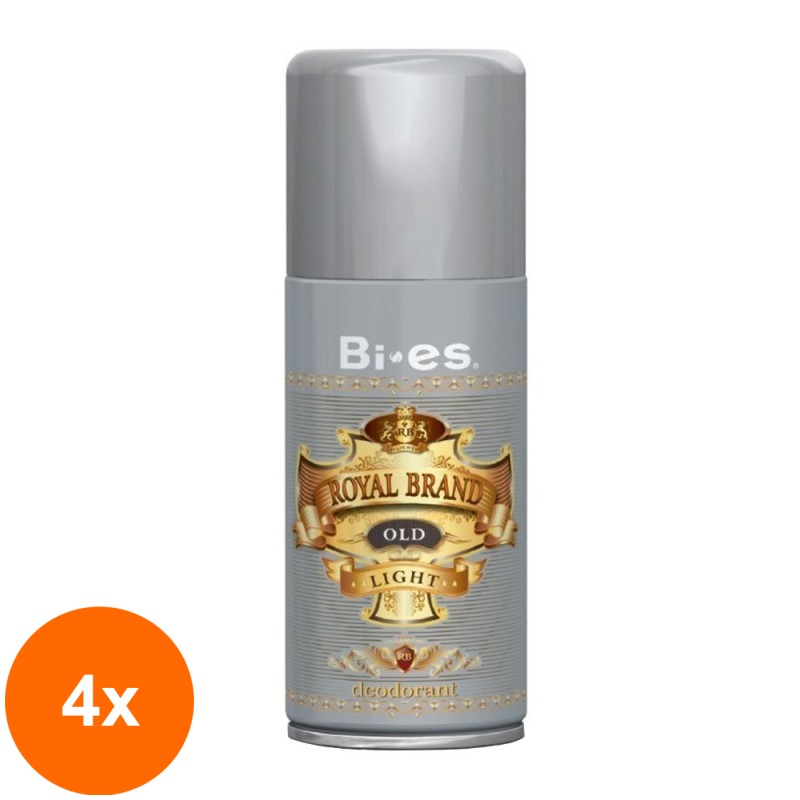 Set 4 x Deodorant Spray pentru Barbati Bi-es Royal Brand Old Light 150 ml