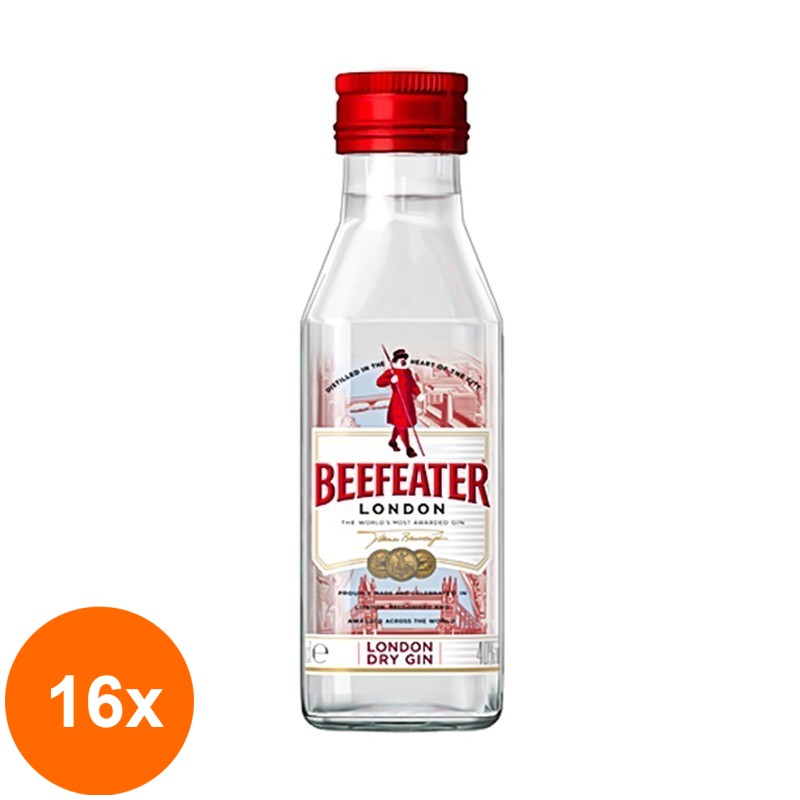 Set 16 x Gin Beefeater London Dry Gin 40%, 50 ml