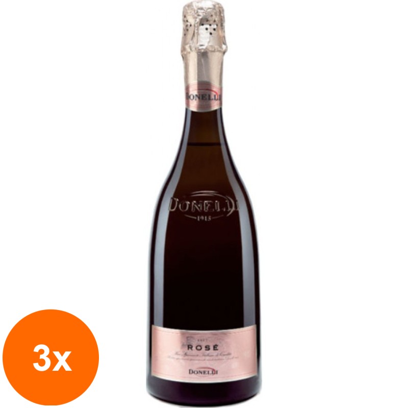 Set 3 x Vin Rose Spumante Brut Sticla Scaglietti Donelli 0.75 l