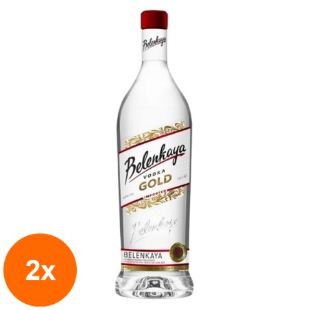 Set 2 x Vodka Belenkaya Vodka Gold 40% Alcool, 1 l...