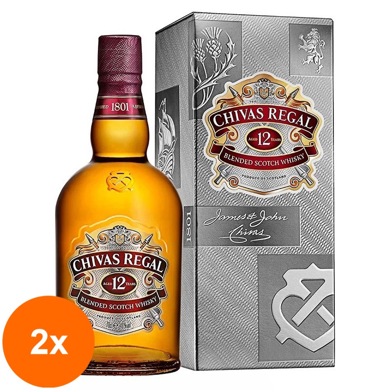 Set 2 x Whisky Chivas Regal 12 Ani in Cutie Carton 40% Alcool, 0.7 l