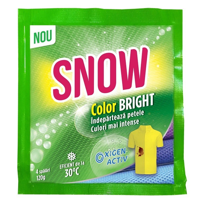 Set 8 x Pudra pentru Indepartarea Petelor Snow Color Bright 120 g