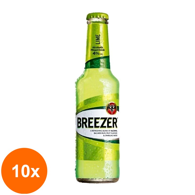 Set 10 x Bacardi Breezer Tropical Key Lime 4% 275 ml