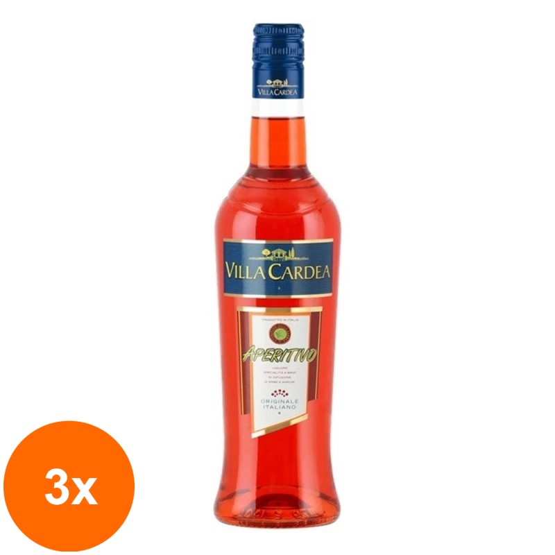 Set 3 x Aperitiv Rosu Villa Cardea 11% Alcool, 1 l