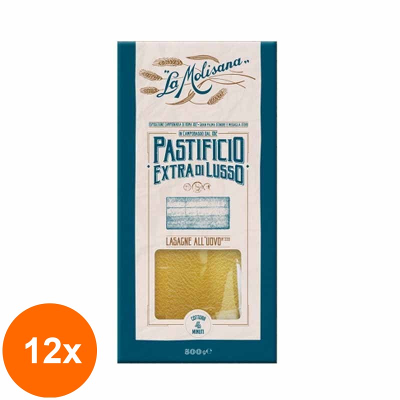 Set 12 x La Molisana - Paste Lasagne cu Ou 500 g