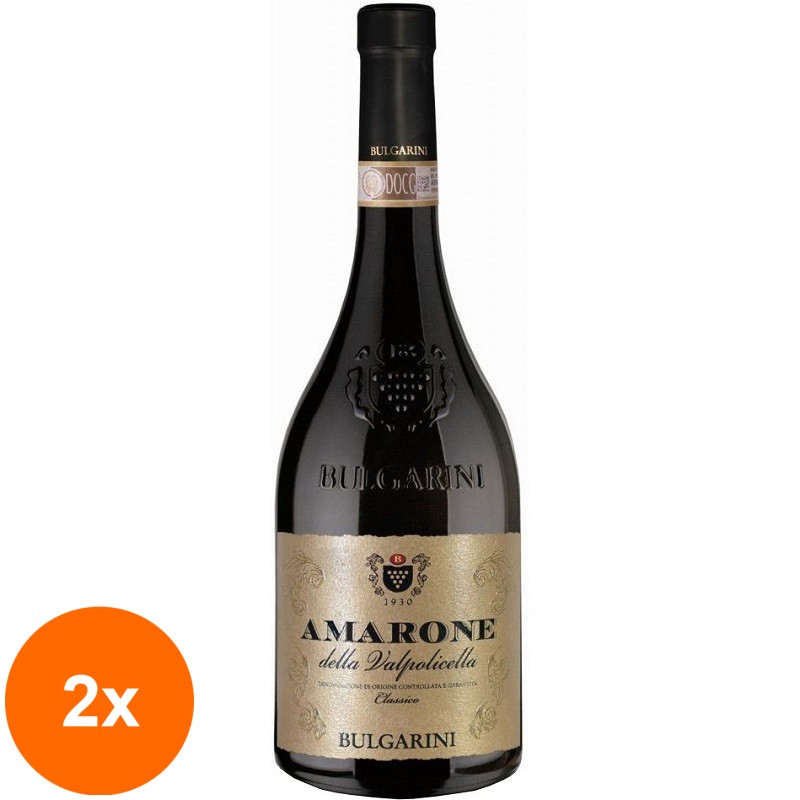Set 2 x Vin Rosu Amarone Della Valpolicella Bulgarini Italia DOCG 15% Alc 0,75 l