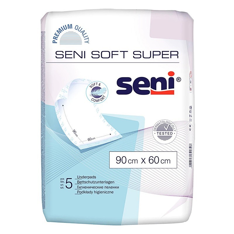 Aleze / Protectii pentru Pat Seni Soft Super, 90 x 60 cm, 5 Bucati