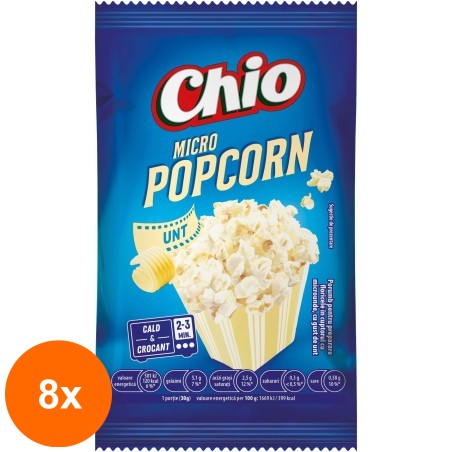 Set 8 x Popcorn cu Unt Chio, pentru Microunde, 80 g...