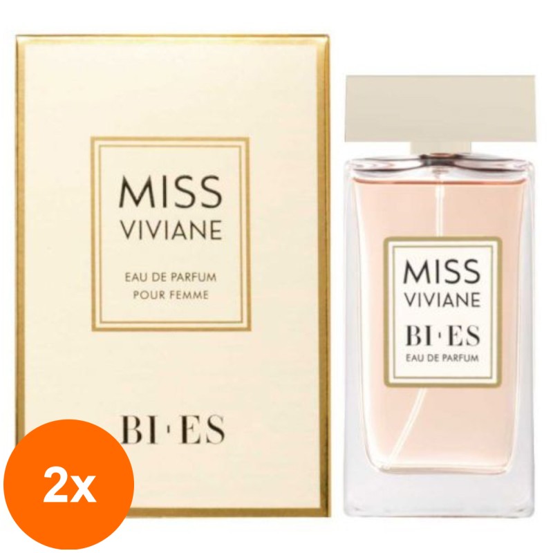 Set 2 x 90 ml Apa de Parfum Bi-es Miss Viviane, pentru Femei
