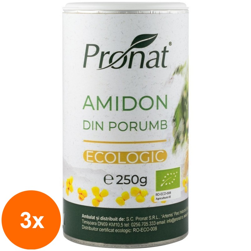 Set 3 x Amidon Bio de Porumb, 250 g