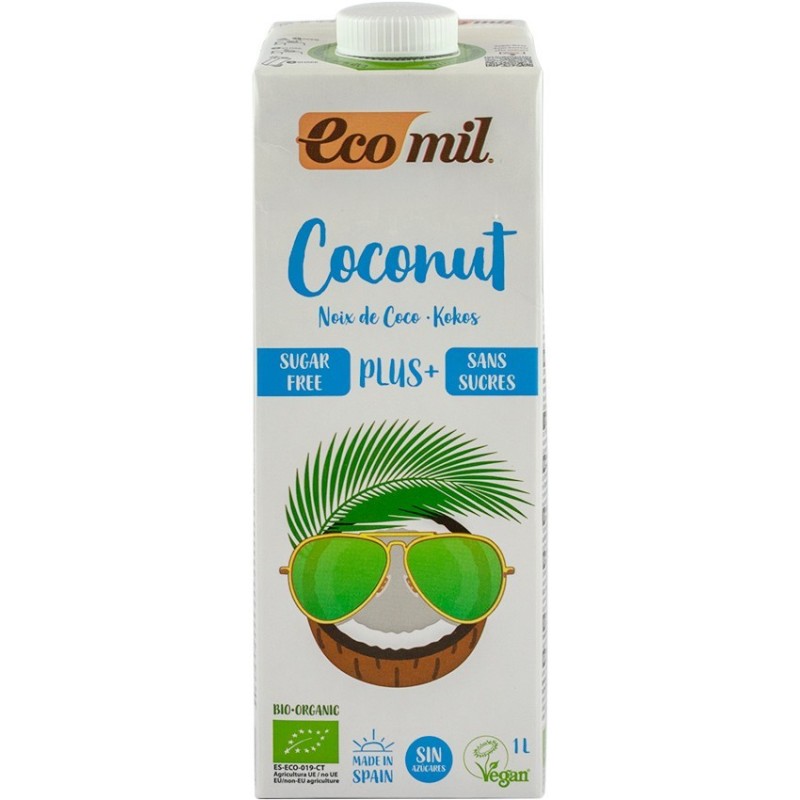 Bautura BIO de Cocos cu Calciu, fara Zahar, 1 l, Ecomil